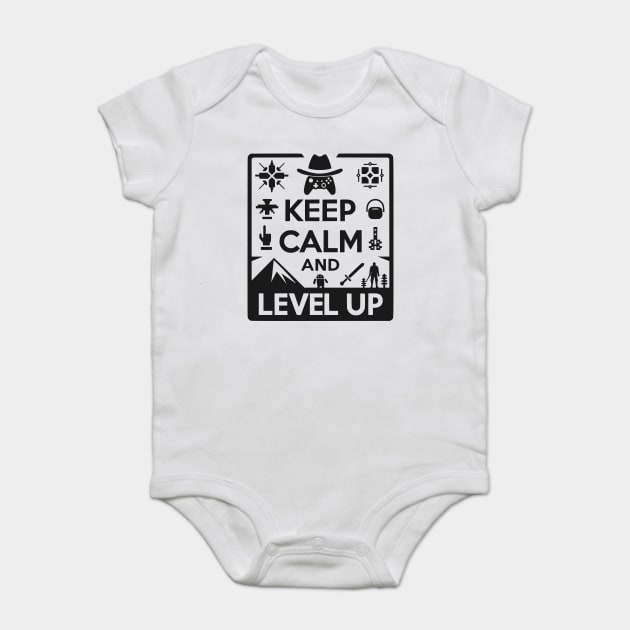 Keep Calm and Level Up Baby Bodysuit by Frank Ring